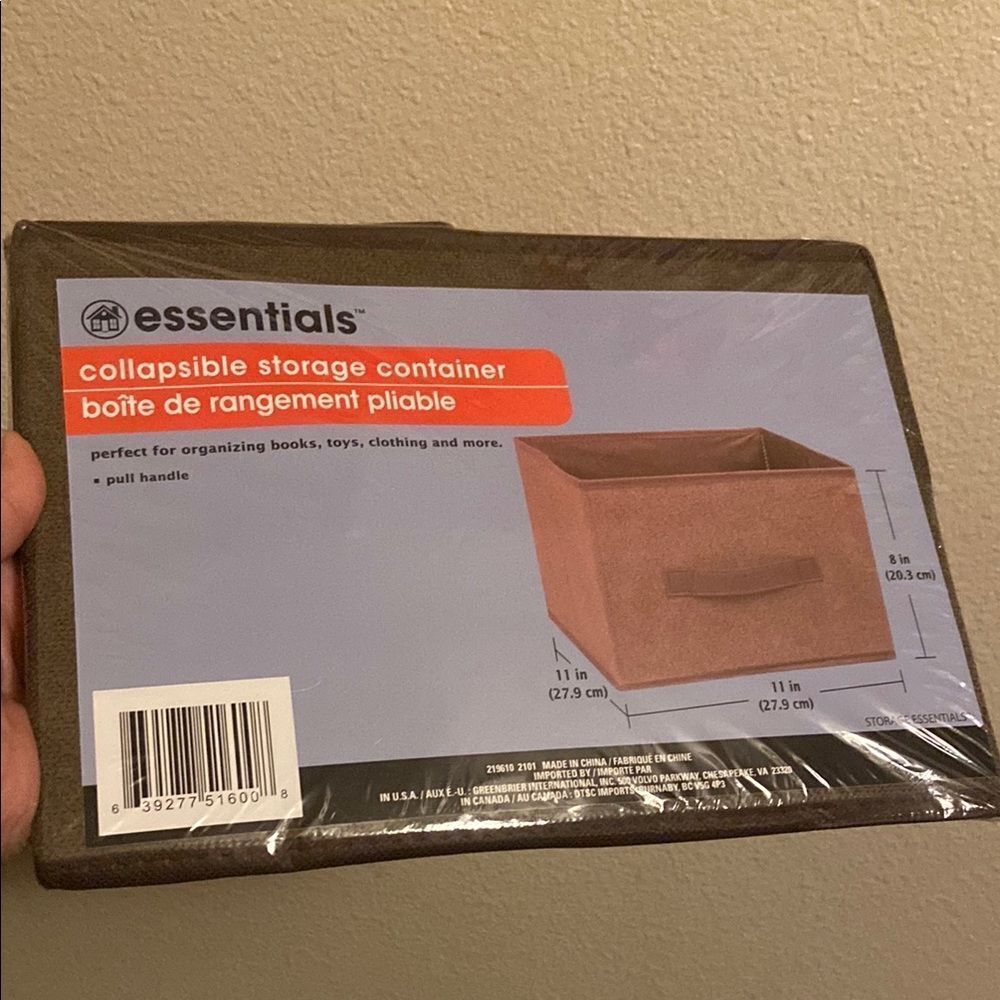 Essentials Brown Collapsible Storage Container